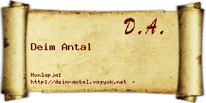 Deim Antal névjegykártya